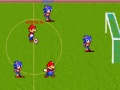 Марио играет в футбол против Соника